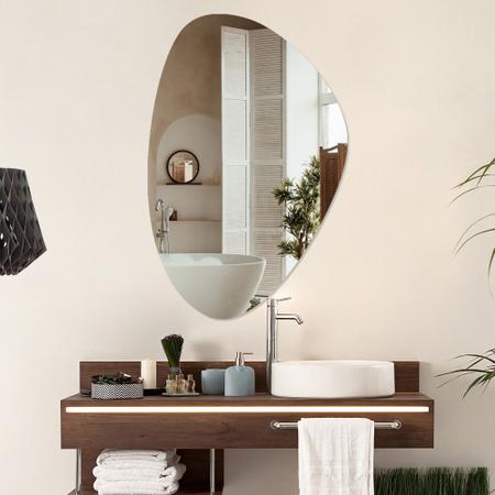 Imagem de Espelho Orgânico Decorativo Moderno de Parede Para Quarto Sala Banheiro Cozinha