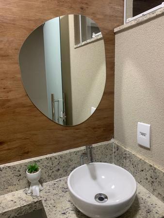 Imagem de Espelho Orgânico Futurista Grande 60x50 Decoração Sala Banheiro Barbearia