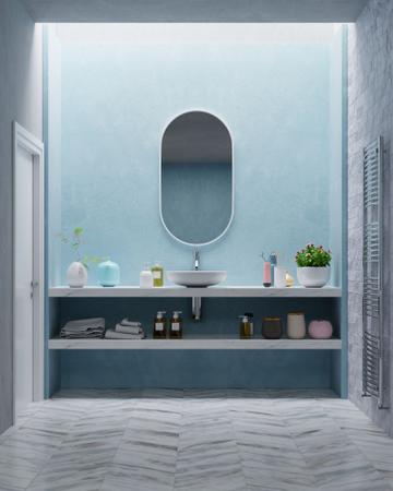Imagem de Espelho Oval Com Moldura Sala Banheiro Grande 76Cm Couro