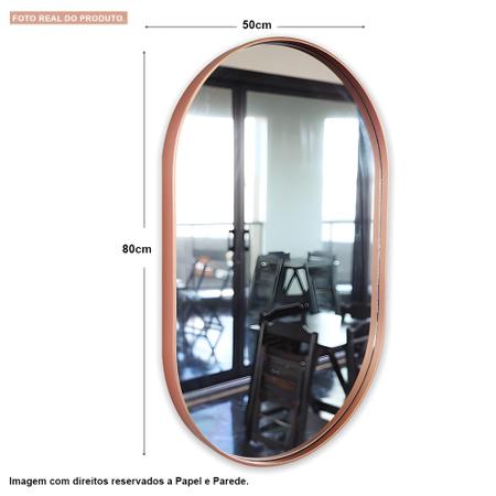 Imagem de Espelho Oval Grande Moldura Várias Cores 80x50cm