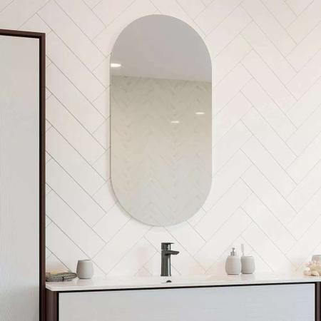 Imagem de Espelho oval moda blogueira moderno com led quente ou led frio tomada