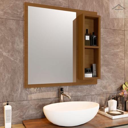 Imagem de Espelho Para Banheiro Com Suporte Maquiagem Aumento 1202