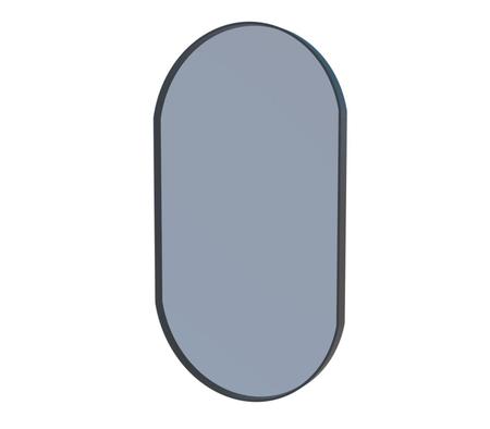 Imagem de Espelho Parede Oval Moldura Couro Para Sala Quarto Banheiro