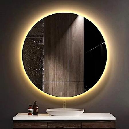 Imagem de Espelho Redondo Grande com Led 80cm p/ Loja Quarto Sala Banheiro