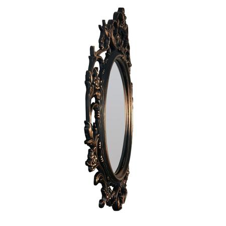 Imagem de Espelho Redondo Vênus Inova 60cm x 60cm - Vitoriano Elegante Limpeza Fácil Instalação Simples Moldura PVC Ouro Envelhecido