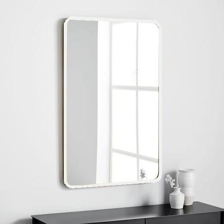 Imagem de Espelho retangular grande 70x50 decoração p/ salas quartos banheiros- moldura em metal