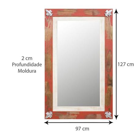 Imagem de Espelho Rústico com Moldura 97cm x 127cm Decore Pronto