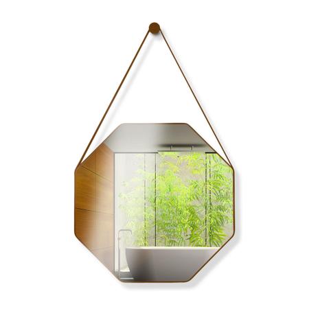Imagem de Espelhos Decorativo 60cm Octogonal Suspenso Alça + Suporte