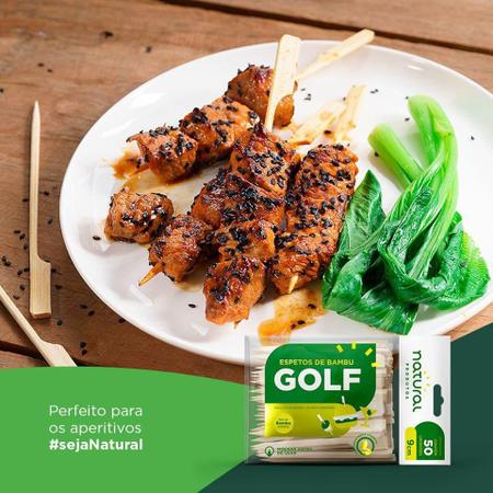 Imagem de Espeto de bambu Golf  15cm Natural com 50 unidades Ideal para Lanches e Petiscos