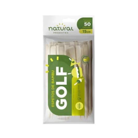 Imagem de Espeto de bambu Golf  15cm Natural com 50 unidades Ideal para Lanches e Petiscos