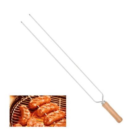 Espeto para Churrasco Duplo Cromado 85cm Personalizado - Gaúcho Escrito