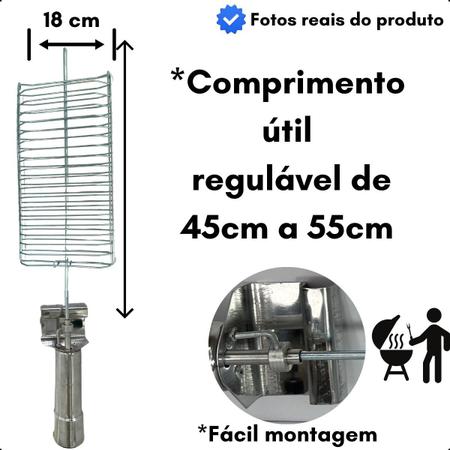 Espeto Giratório Elétrico Churrasco Flex Inox Com Grelha Nfe - MCSTORE -  Espeto Giratório - Magazine Luiza