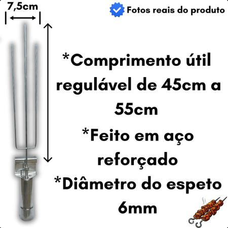 Espeto Giratório Elétrico Churrasco Flex Inox Com Grelha Nfe - MCSTORE -  Espeto Giratório - Magazine Luiza