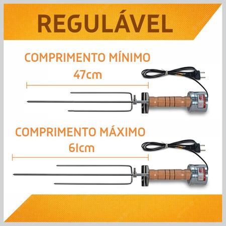 Espeto Giratório Tridente cabo de Madeira 110V - Máquinas, Equipamentos e  Utensílios Domésticos para Bares, Restaurantes, Lanchonetes, Supermercados,  Cozinha Industrial.