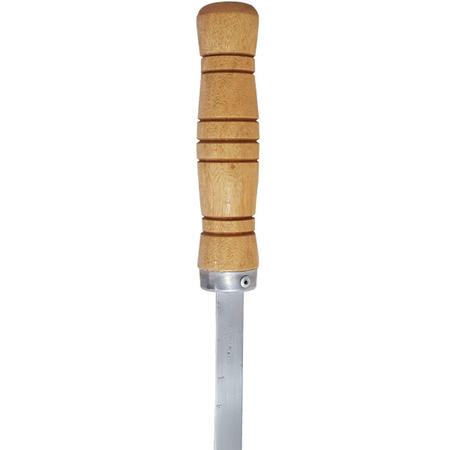 Espeto Simples 85cm Mor Churrasco Aço Cromado Cabo Madeira 