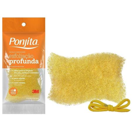 Imagem de Esponja De Banho Esfoliação Profunda Ponjita Amarelo