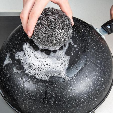 Imagem de Esponja de Lavar Louça Multiuso Fios de Aço Inox Para Limpeza Pesada Na Cozinha Lava Panela Inox