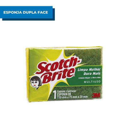 Imagem de Esponja Dupla Face 3m Scotch Brite Bucha Lava Louça Buchinha Amarela Multiuso