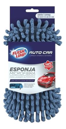 Imagem de Esponja Microfibra Para Lavagem Automotiva Flash Limp Limpeza Sem Riscos