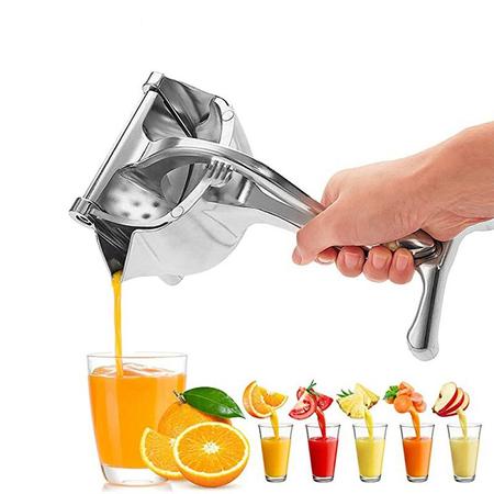 Imagem de Espremedor De Laranja Manual Com Bico Suco Natural Multifuncional Juicer Aço Inox Fruta Cozinha
