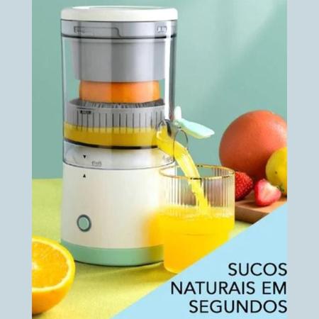 Imagem de Espremedor Elétrico Laranja Limão Frutas P/ Fazer Sucos Recarregável Bivolt