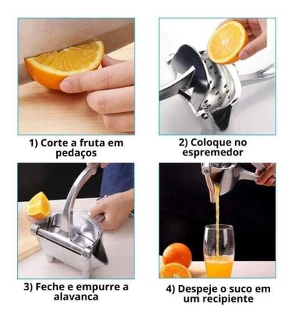 Imagem de Espremedor Laranja Limao Frutas Extrator Sucos Manual Multifuncional