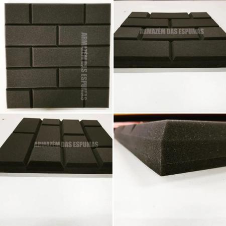 Imagem de Espuma Acústica Tijolo Brick50cmx50cmx3,5cm Cinza Antichamas