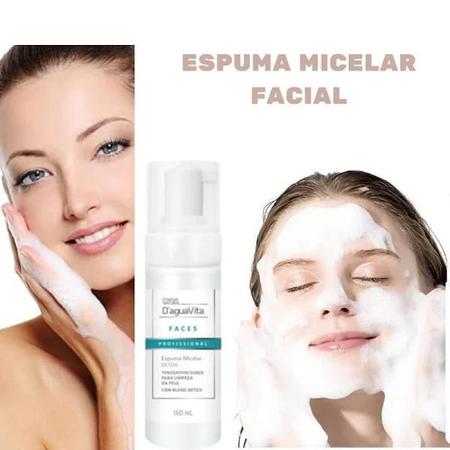 Imagem de Espuma Micelar D'agua Natural Facial Detox Faces Profissional 160 ml
