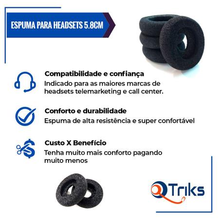 Imagem de Espuma p/ Headset Plantronics  5.8cm - KIT c/ 10