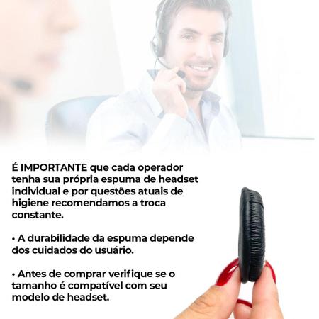 Imagem de Espuma Para Headsets Material Sintético 5.5Cm - Kit Com 02Un