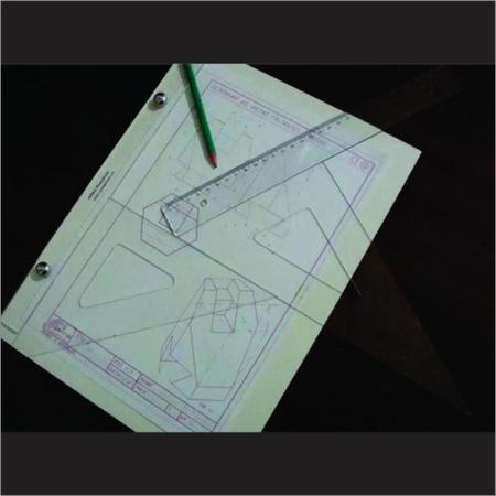 Imagem de Esquadro Acrílico 45 º Graus Desenho Técnico 30 Cm - Fênix