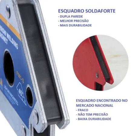 Imagem de Esquadro Magnetico Para Solda 12kg Industrial - Soldaforte