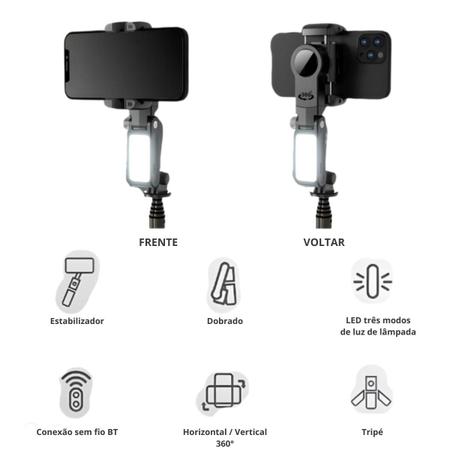 Imagem de Estabilizador Para Celular Gimbal Tripé Q18 Rotação 360º