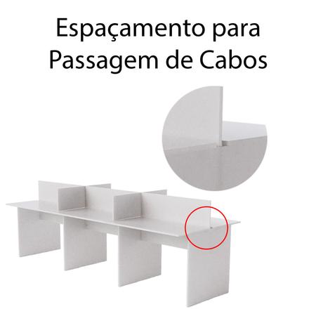 Estação de trabalho escritório 6 Lugares 270x120cm - Ibra Imagem de Estação de trabalho escritório 6 Lugares 270x120cm