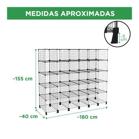 Imagem de Estante Balcão Expositor Aramado 30 Nichos Horizontal Preto 40cm