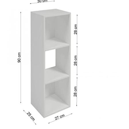 Imagem de Estante De Livros 3 Nichos Em Mdf Preto F031