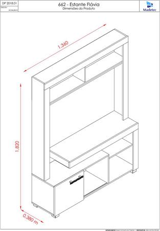 Imagem de Estante Flávia para TV de até 50 polegadas - NATURALE / OFF WHITE - Madetec