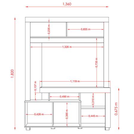 Imagem de Estante Flávia TVs até 50” 662130 Naturale Off White Madetec