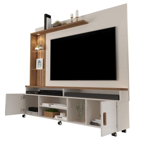 Imagem de Estante Home Ocean  Para Tv Até 65 Polegadas -2 Portas e Nicho com Leds -Rodizio