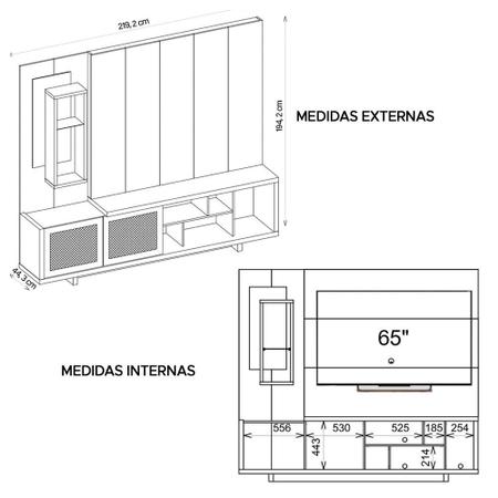 Imagem de Estante Home Para TV até 65 Polegadas 2 Portas Linus Caemmun