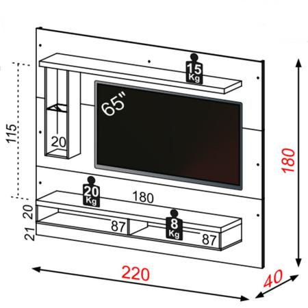 Imagem de Estante Home para Tv até 65 Polegadas TB102 Dalla Costa