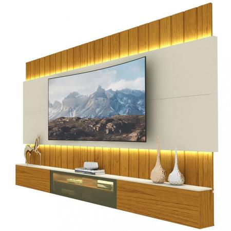 Imagem de Estante Home para TV até 85 Polegadas 3 Portas LED Reflecta 260cm Soberano Gelius