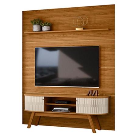 Imagem de Estante Home Theater com Bancada Laguna Naturale Off White  Madetec