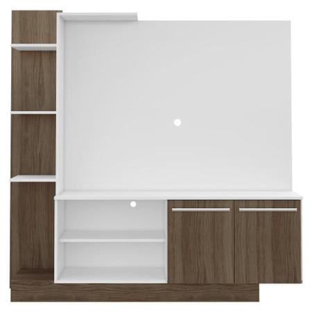 Imagem de Estante Home Theater com Suporte para TV até 55'' Denver Multimóveis Branco/Madeirado