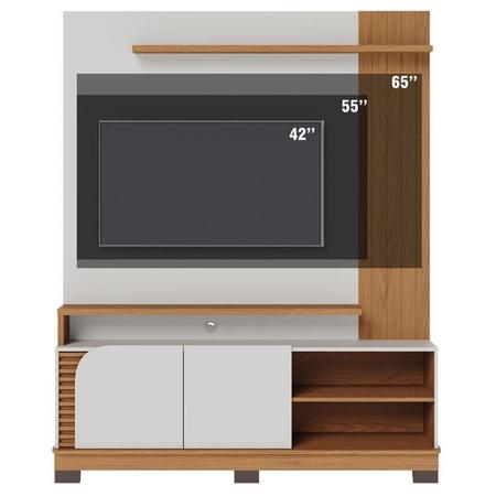 Imagem de Estante Home Theater Jurerê 1.5 Off White Matte Freijó  Colibri