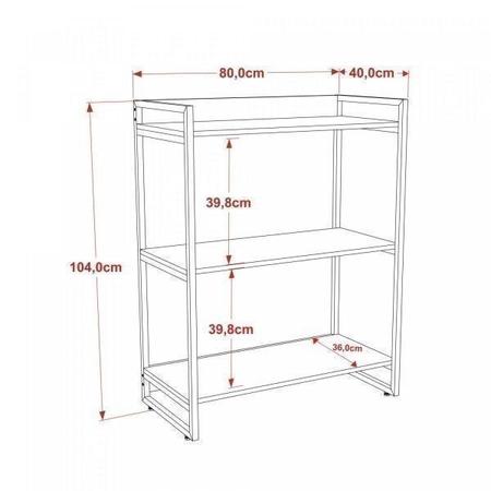 Imagem de Estante Multiuso 104x80cm 3 Prateleiras Kuadra Compace