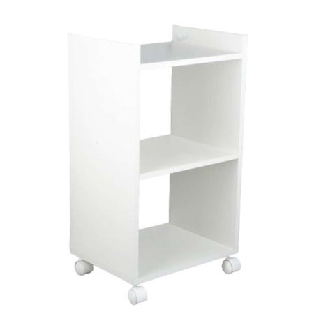 Estante Multiuso Branco para Quarto Sala com Rodinha 40cm - Mercado das Prateleiras Imagem de Estante Multiuso Branco para Quarto Sala com Rodinha 40cm