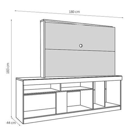 Imagem de Estante para Home Theater e TV até 60 Polegadas Brasil Imbuia e Off White