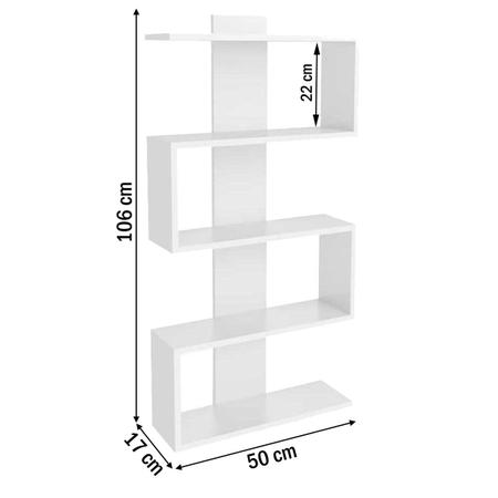 Imagem de Estante para Livros 4 Prateleiras Design Am3087 Branco - Móvel Bento