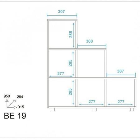 Imagem de Estante para Livros 6 Nichos BE19 Moderno Cube BRV Móveis
